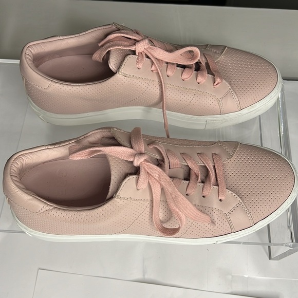 Greats Brooklyn Powder Pink Perforated Leather US 8.5 Sneakers Made In Italy - Picture 8 of 12